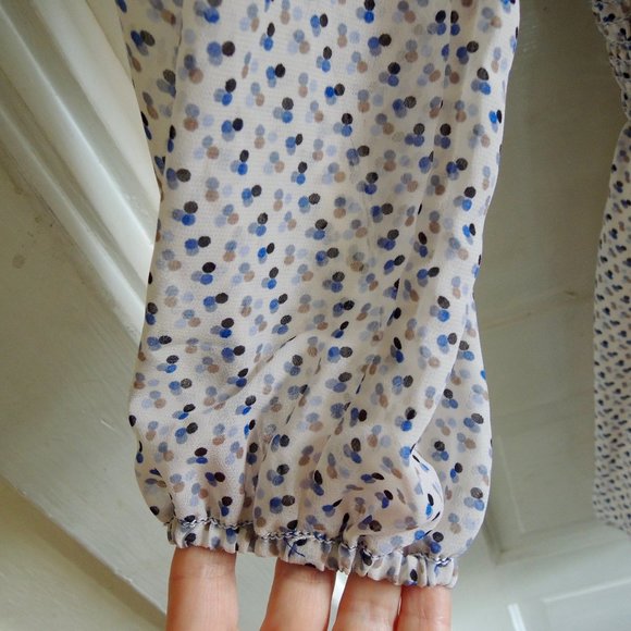 Max Studio Blue & White Dot Print Blouson Dress S - Picture 3 of 12